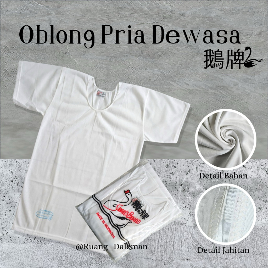 Kaos Oblong Pria Putih Polos bahan tebal ,singlet polos putih