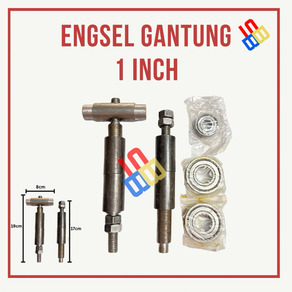 Engsel Gantung 1 Inch Bubut Roda Pintu Lipat Besi Ruko SET