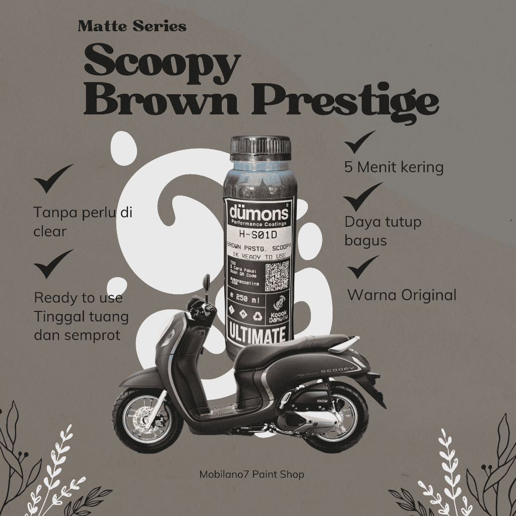 ( Doff/Matte Series ) Cat Coklat Doff / Matte Honda Scoopy, PCX - COKLAT SCOOPY - COKLAT PCX - RED D