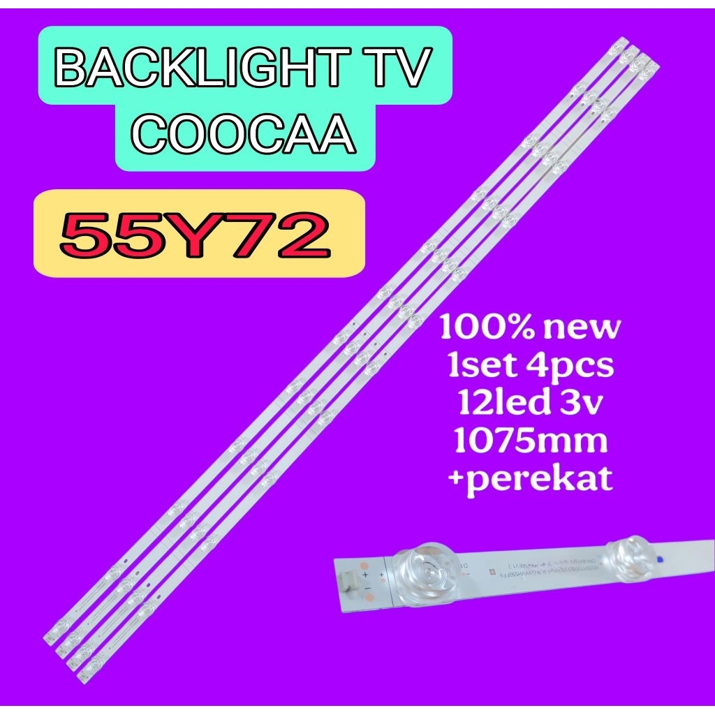 LAMPU LED BACKLIGHT BL TV COOCAA 55Y72 12LED