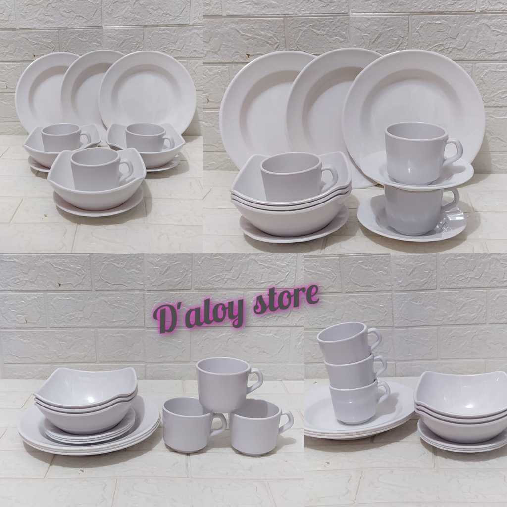 Promo Paket Melamin / Perlengkapan set alat makan murah isi 24 pcs