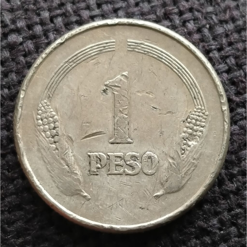 Koin Kuno Colombia 1 Peso jagung tahun 1975