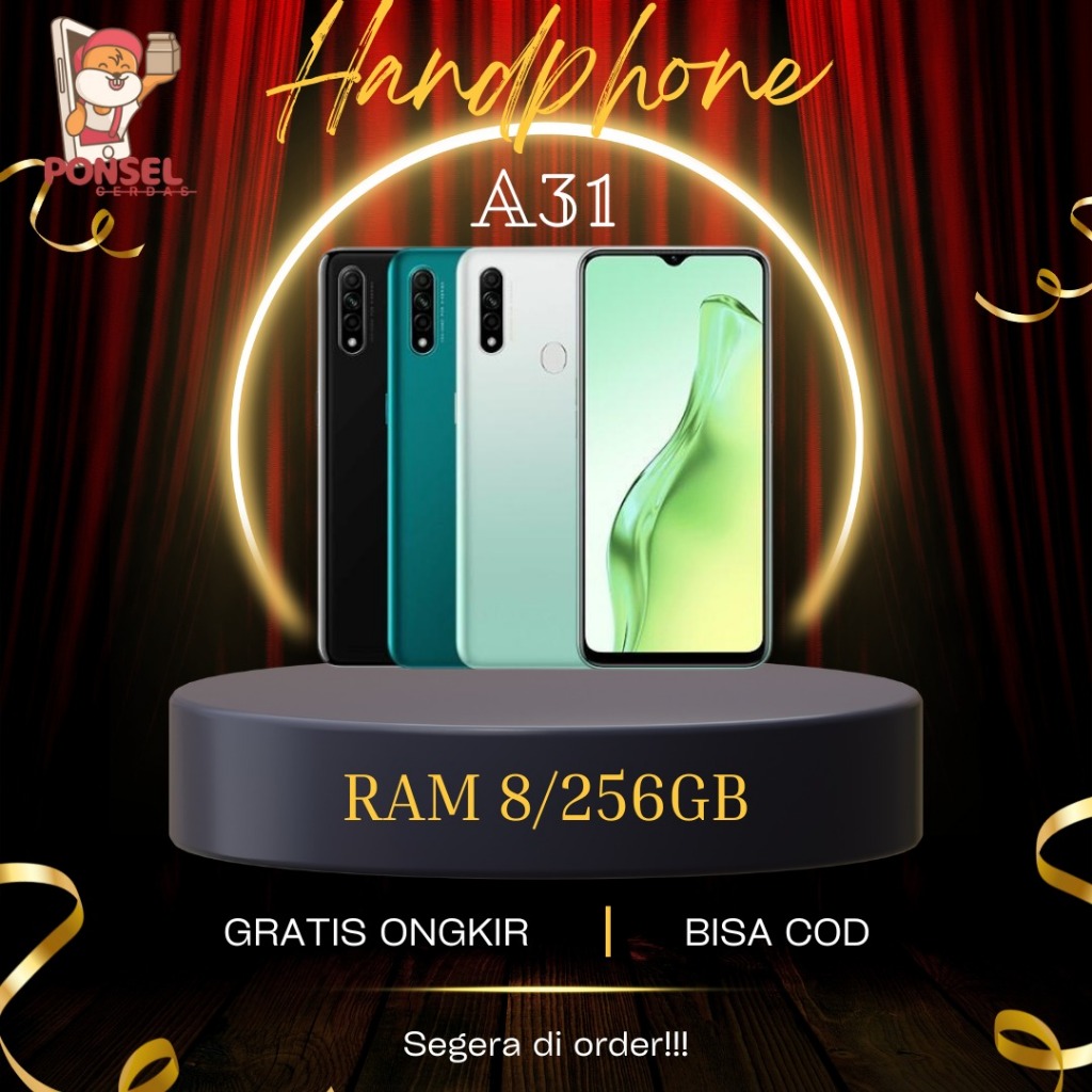 PonselCerdas_ A31 Ram 8GB Internal 256GB Bergaransi 1 Tahun