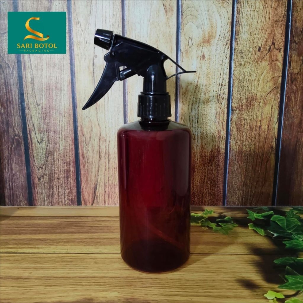 BOTOL SPRAY TRIGGER 500ML AMBER COKLAT TEBAL