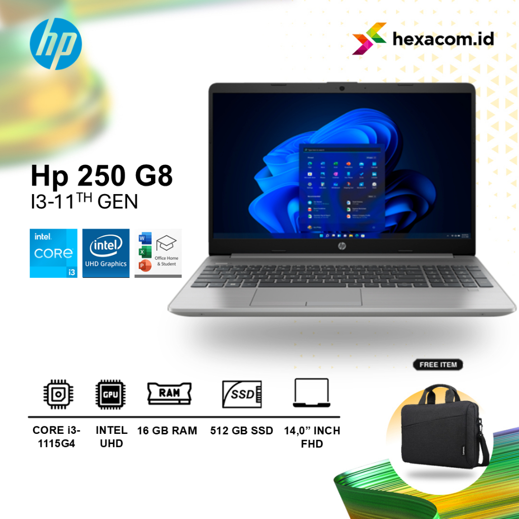 Laptop HP 250 G8 i3 1115G4 8GB 512GB SSD 15 inch FHD Windows 11