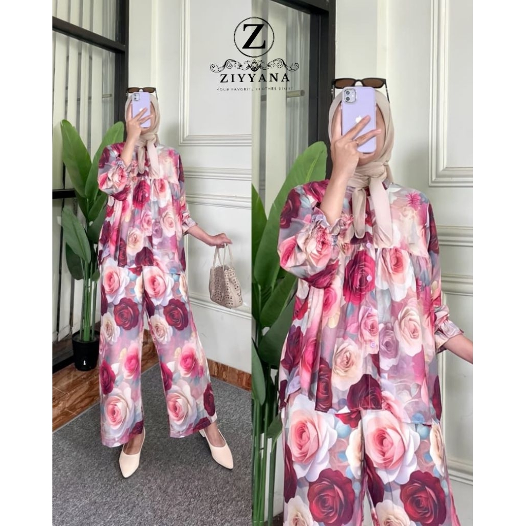 setelan rayon wanita dewasa - Kamila Set Jumbo - rayon twill premium | setelan oneset wanita casual 