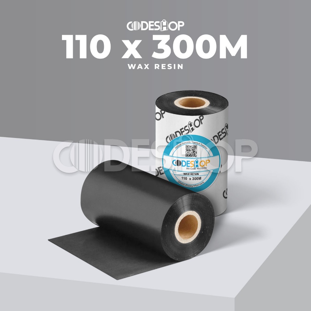 Ribbon 110x300 Wax Resin Ribbon Printer Barcode 110 x 300 M Tinta 110x300M
