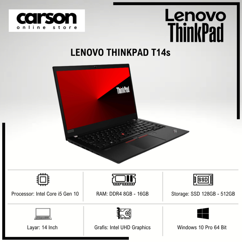 Laptop Lenovo Thinkpad T14 T14s Core i5 / i7 Original Bergaransi