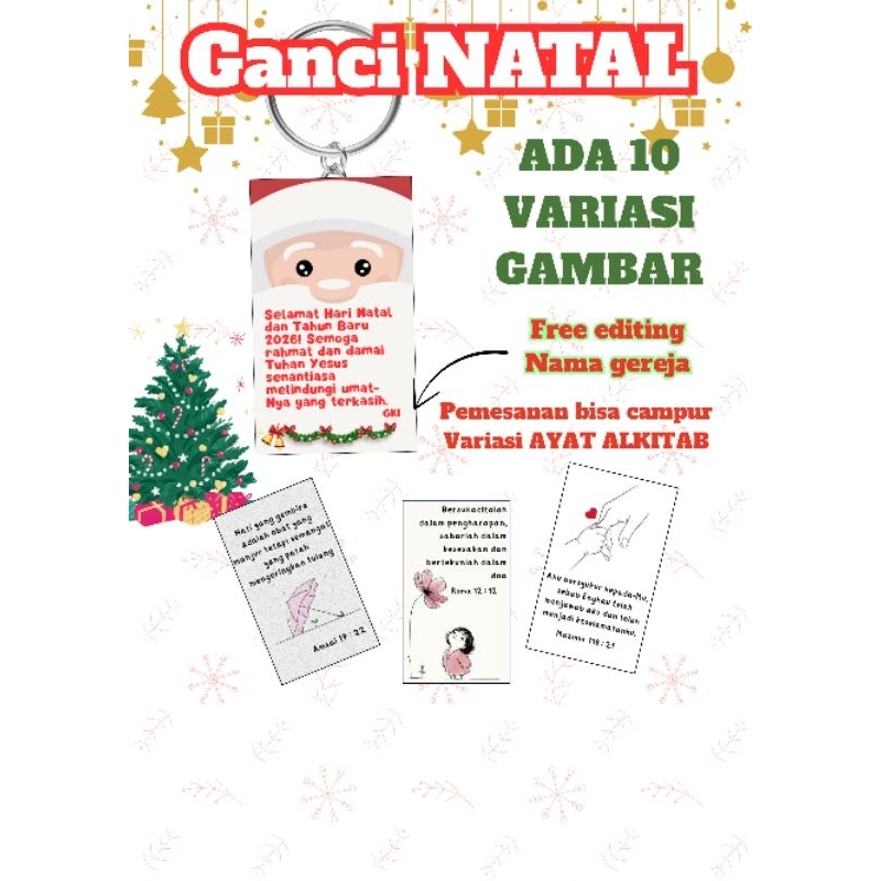 GANCI Akrilik Ucapan Natal Ayat Alkitab Gereja Natal Merry Christmas AHPRINT