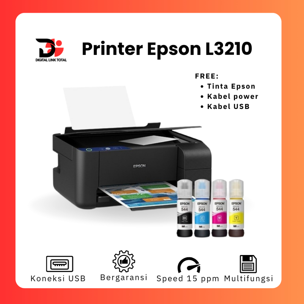 Printer Epson Ecotank L3210 print scan copy all in one bekas