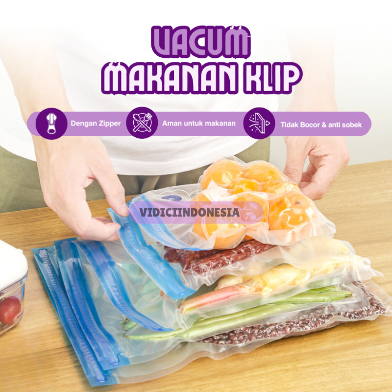 PLASTIK VACUUM BAG MAKANAN POLOS ZIPPER LOCK VAKUM MAKANAN FOOD GRADE