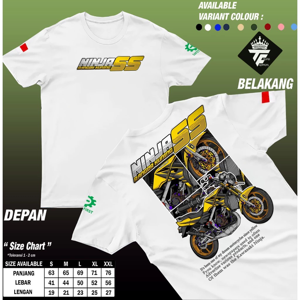 Kaos Ninja SS Racer Kuning Kaos Distro Ninja SS Yellow Two stroke Kawasaki Motor