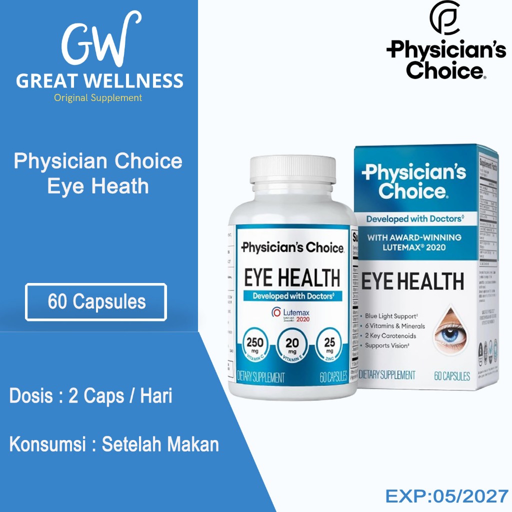 (DIJAMIN ORIGINAL) Physician's Choice Areds 2 Eye Health Lutein Zeaxanthin B-60 Capsules