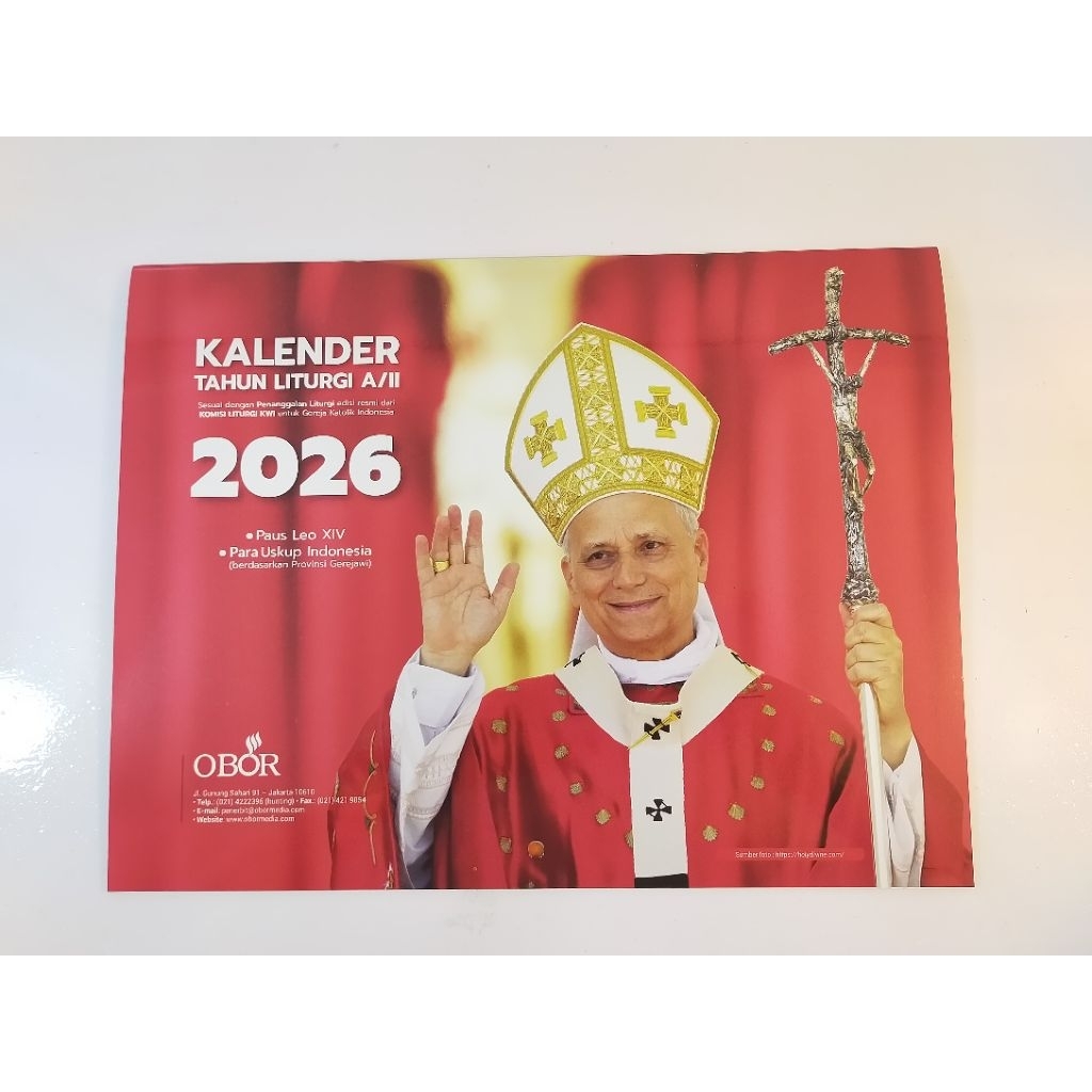 Kalender Liturgi 2026 Paus Leo Penerbit Obor - Kalender Paus Leo XIV - Kalender Rohani - Kalender 20