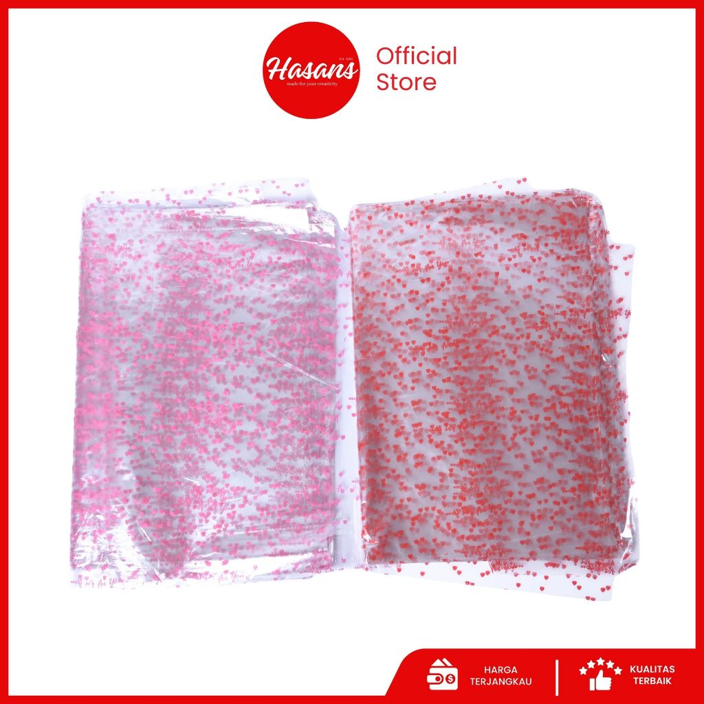 Hasans / [100 Lembar] Kertas Kado / Kertas Pembungkus Kado Transparan / Wrapping Paper Transparent /