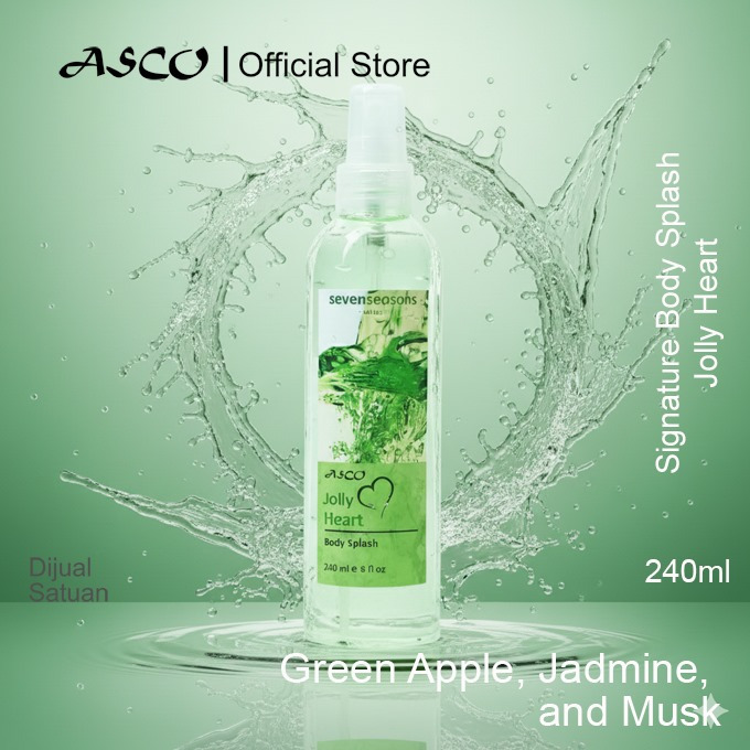 [ Fresh Green Apple ] ASCO Body Splash JOLLY HEART 240ml Fragrance Mist Perfume Parfum Halal BPOM