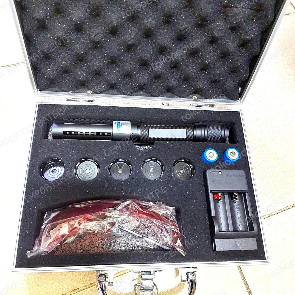 LASER BIRU BLUE BISA BAKAR BURN ORIGINAL 50000mw 2 Baterai