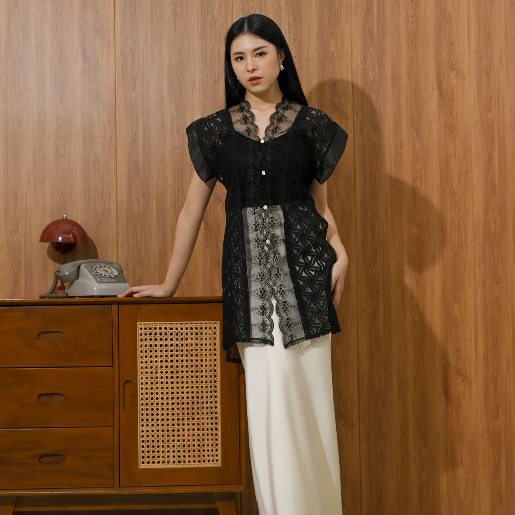 [OUTERNYA SAJA]Yuha Outer Brukat Vest Kondangan Outer Organza byvitafa.id