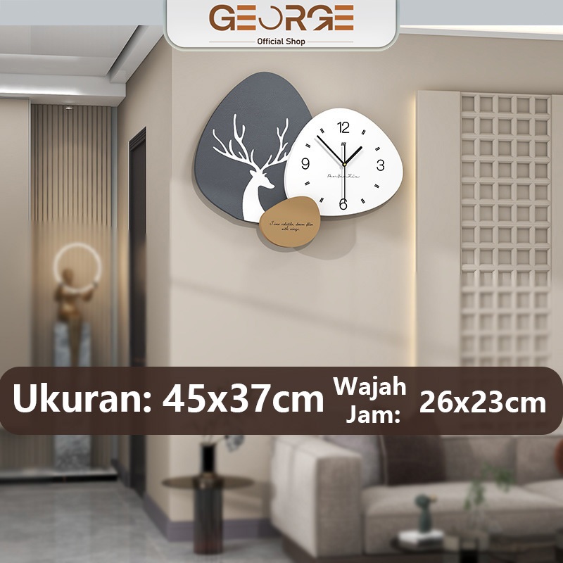 Jam Dinding Gaya Minimalis Dekoratif Bergaya Atmosfer Jam - 45 x 37cm