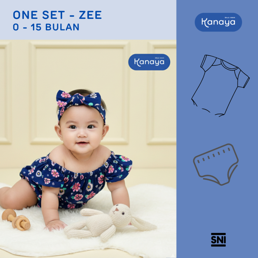SETELAN ZEE by MAYBEE ONESET DRESS BAYI NEWBORN 3 in 1 INCLUDE HEADBAND 0-15 BULAN