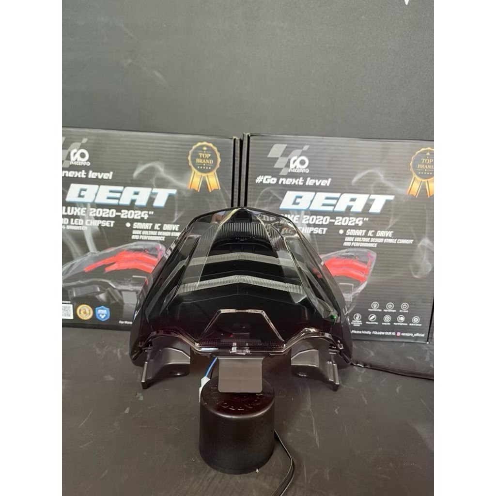 STOPLAMP SLIM FRAME RGB RACEPRO BEAT DELUXE. LAMPU BELAKANG BEAT DELUXE GEN 1