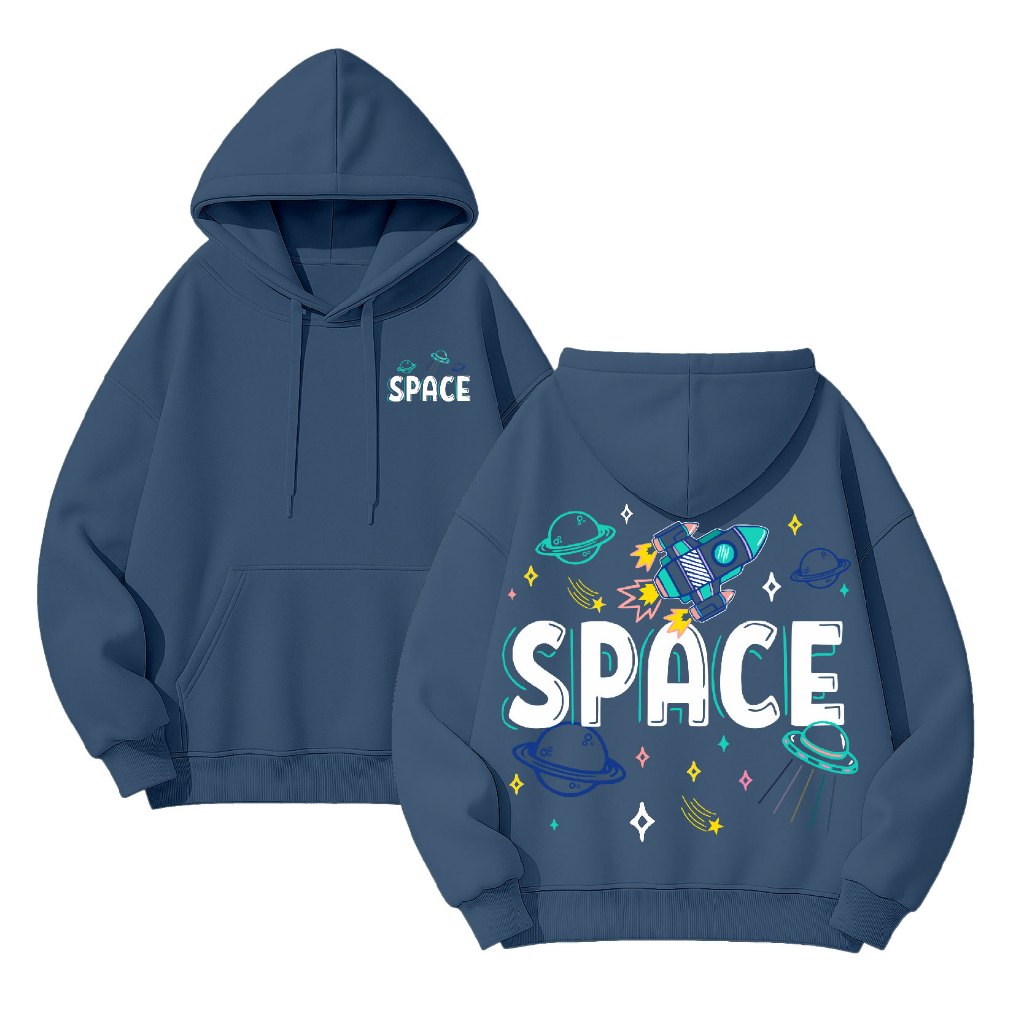 FENJACK Hoodie Jumper SPACE (Sablon) M -XXL (unisex Pria & Wanita)