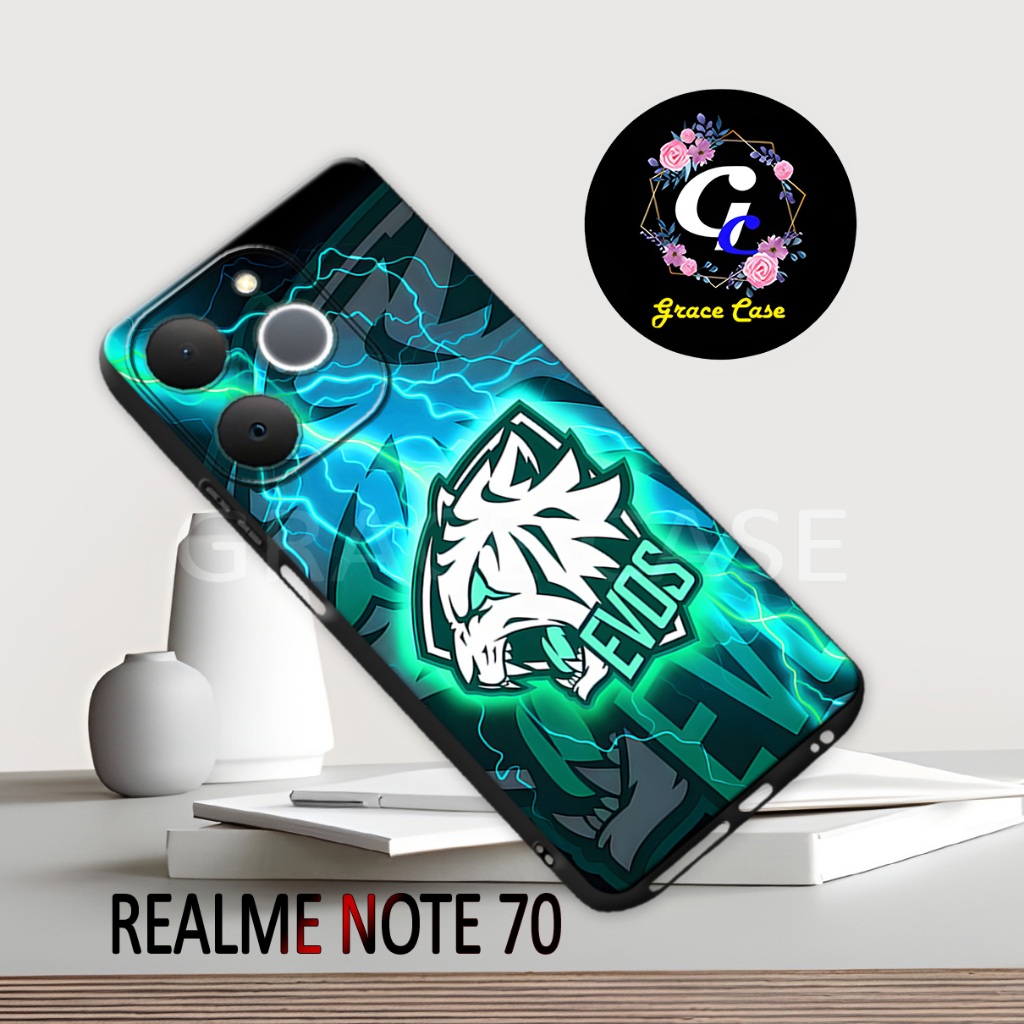 (GC37) Softcase karet Hp REALME NOTE 70 |  | Case Motif Evos  Realme Note 70 Silikon Tpu Pro Camera 