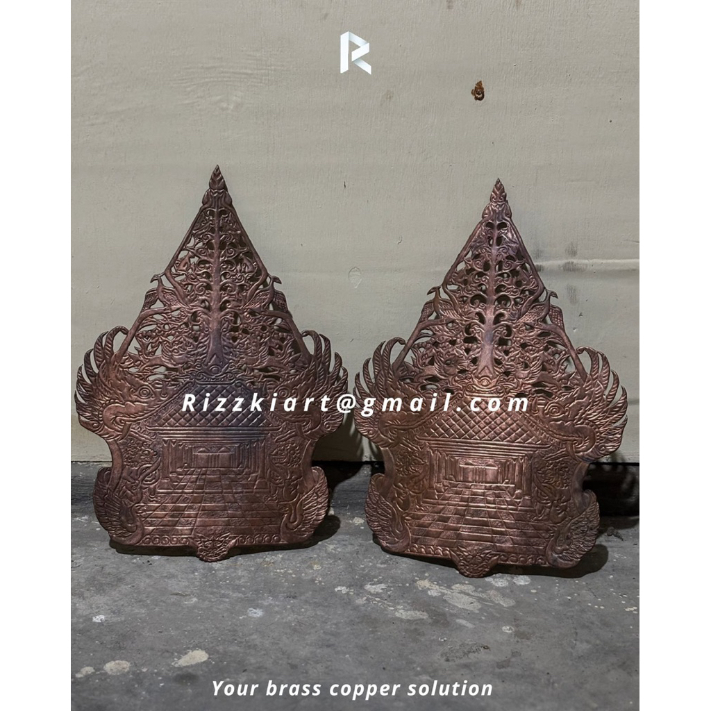 Lampu dinding gunungan wayang tembaga isi 2 pcs