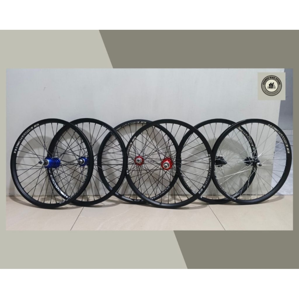 WHEEL SET ATLANTIS NEW Hub Merah Biru Hitam Alloy Wheelset 20 x 175 36 Hole Pelk Jadi 20 Velg Jadi L