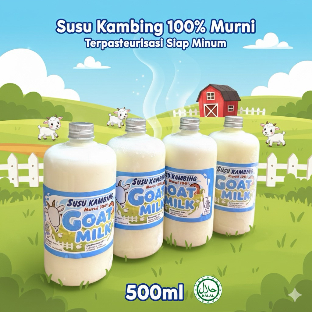 Susu kambing 500ml siap minum / susu kambing murni pasteurisasi / susu kambing 100% / susu kambing c
