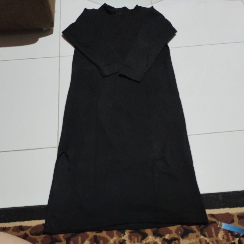 baju panjang/dress panjang hitam (preloved)
