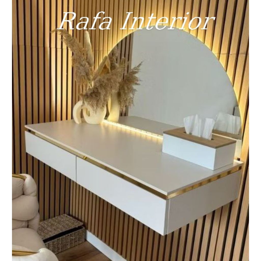 meja rias gantung , meja rias aesthetic , meja gantung serbaguna