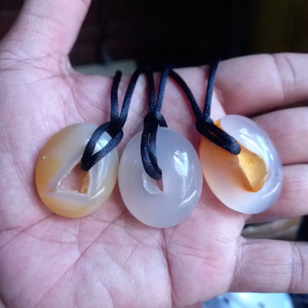 KALUNG BATU COMBONG ASLI ALAM TALI SATIN