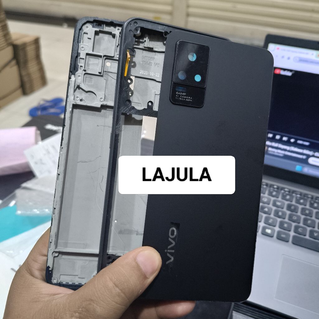 backcover kesing housing casing full set Vivo v21 4g / vivo v21e frame + Bezel + backdoor
