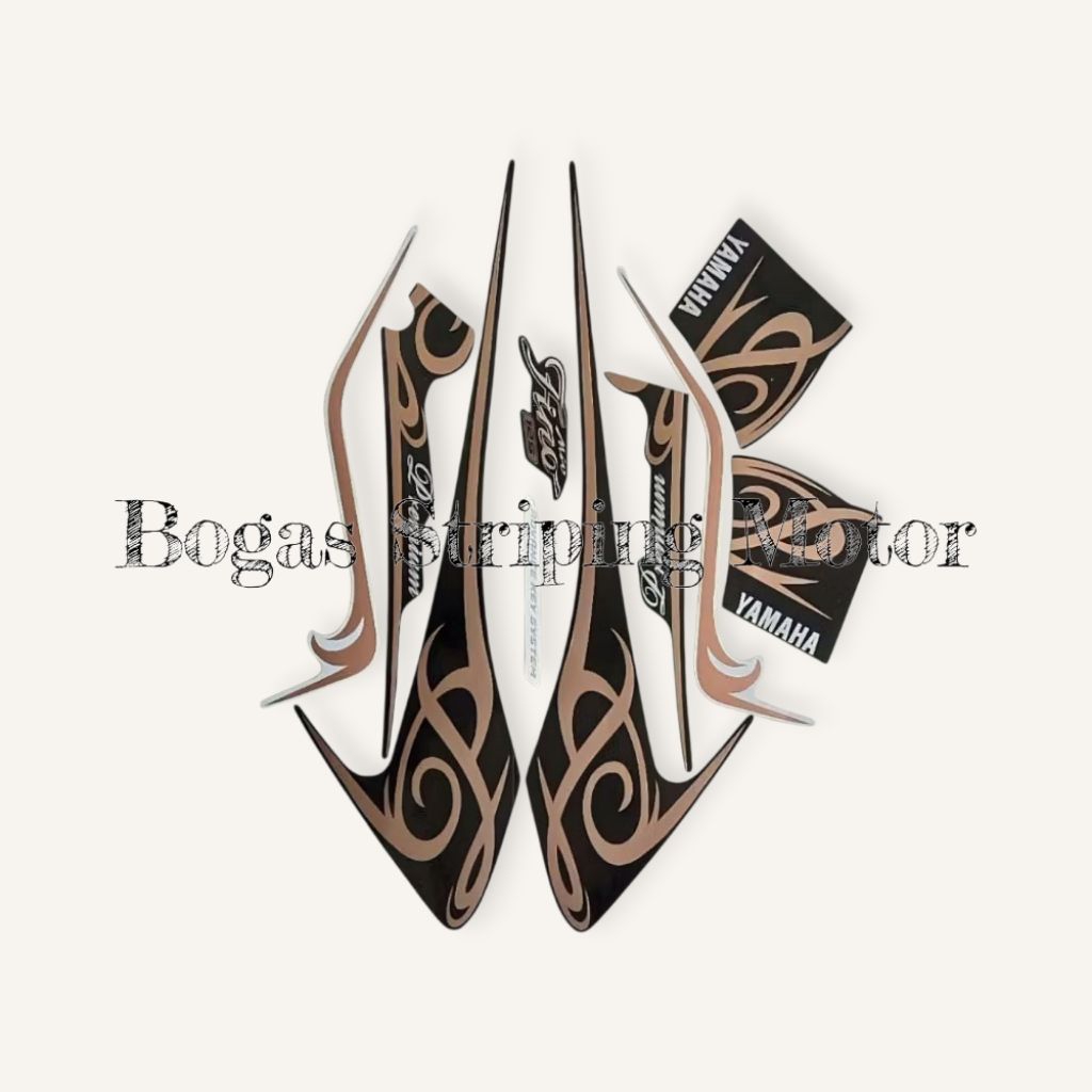 Stiker Striping Bodi Motor Yamaha Fino Premium 125 2017 Hitam Full Body Berkualitas Terbaik