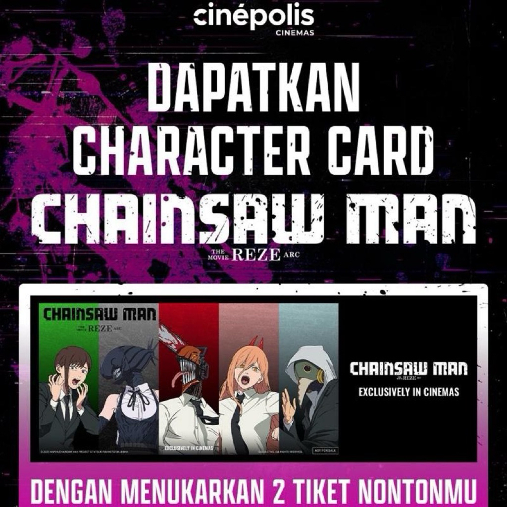 Official Chainsaw Man Character Card, Cinepolis