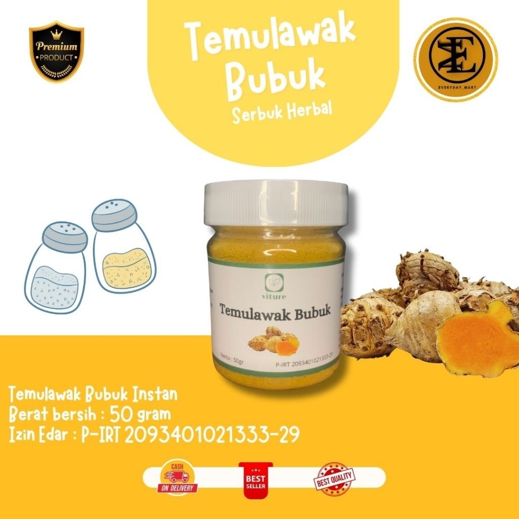 Temulawak Bubuk | Temulawak Bubuk Murni | Temulawak Bubuk Premium