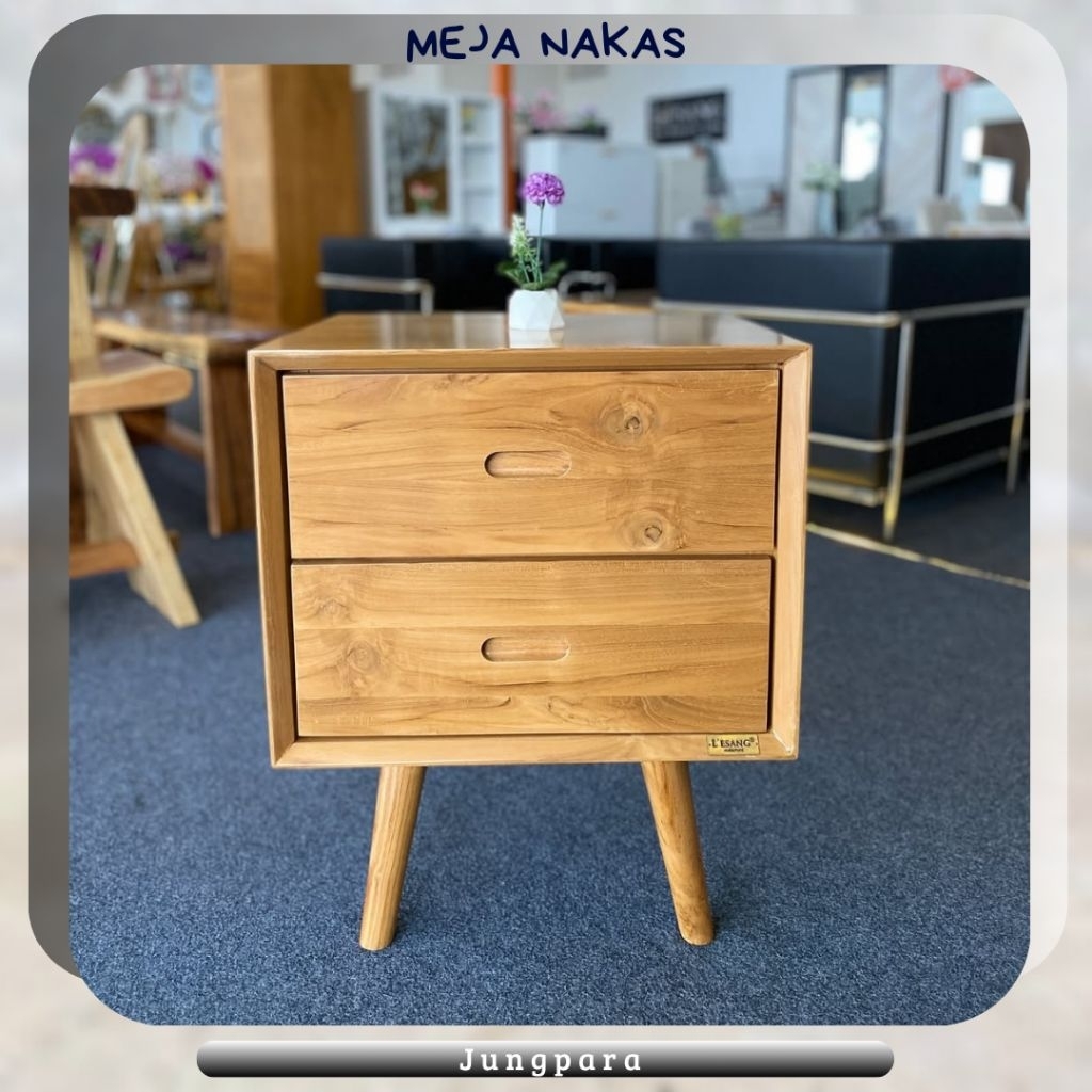Meja nakas minimalis meja kecil kayu jati