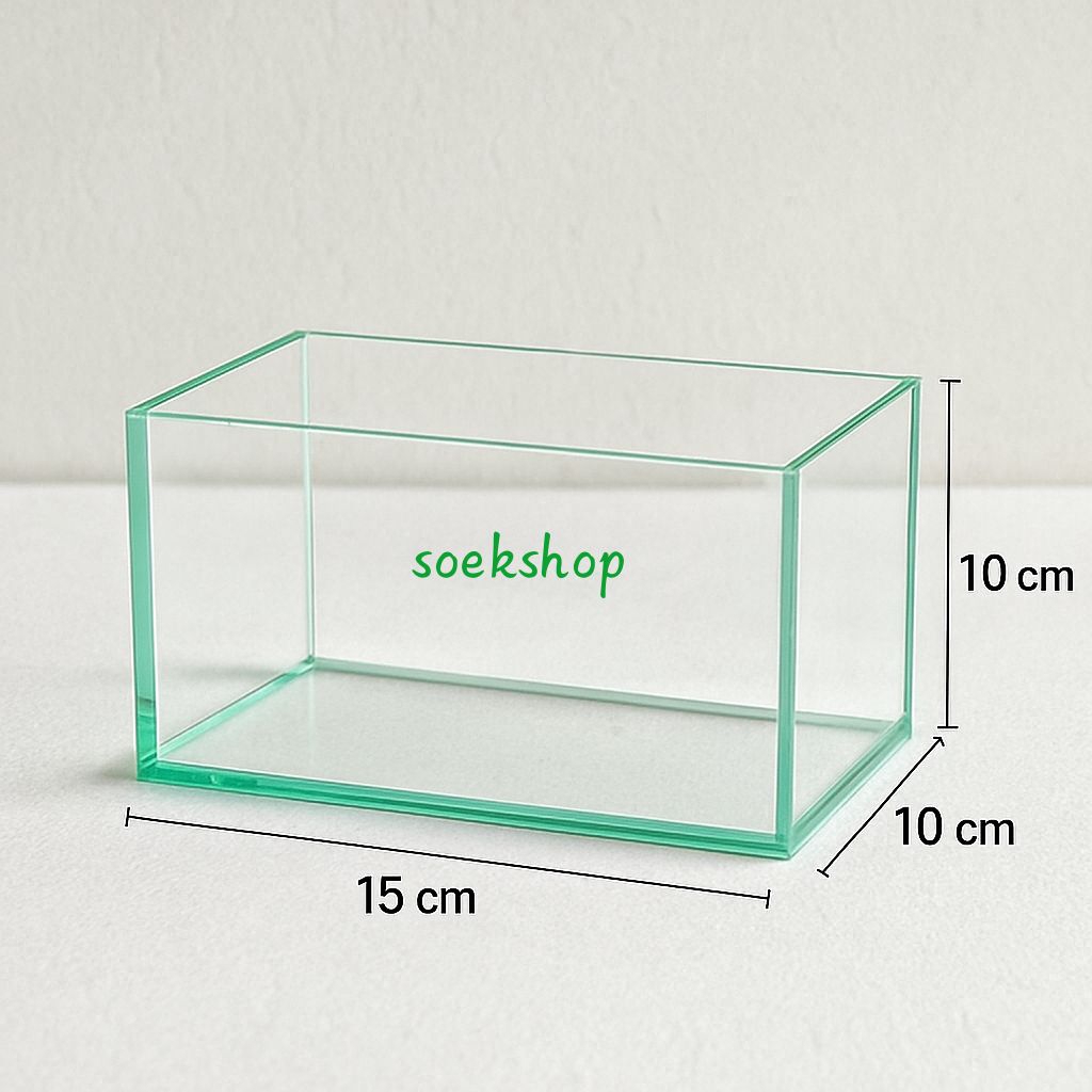AQUARIUM MINI KACA 15x10x10 CM UNTUK IKAN CUPANG HIAS | AQUASCAPE MINI | TEBAL BENING ANTI BOCOR