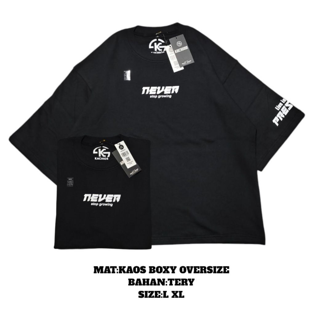 T SHIRT BOXY OVERSIZE / KAOS LENGAN PENDEK ORIGINAL KACHIOS COTTON TERRY UNISEX 175