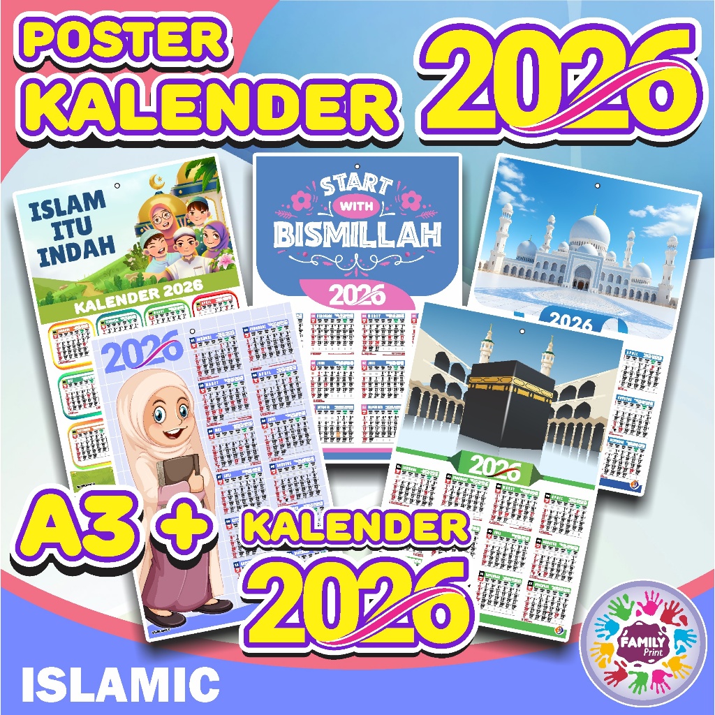 Kalender 2026 / Kalender Islami 2026  Lengkap - Kalender 2026 Murah / Kalender islami 2026