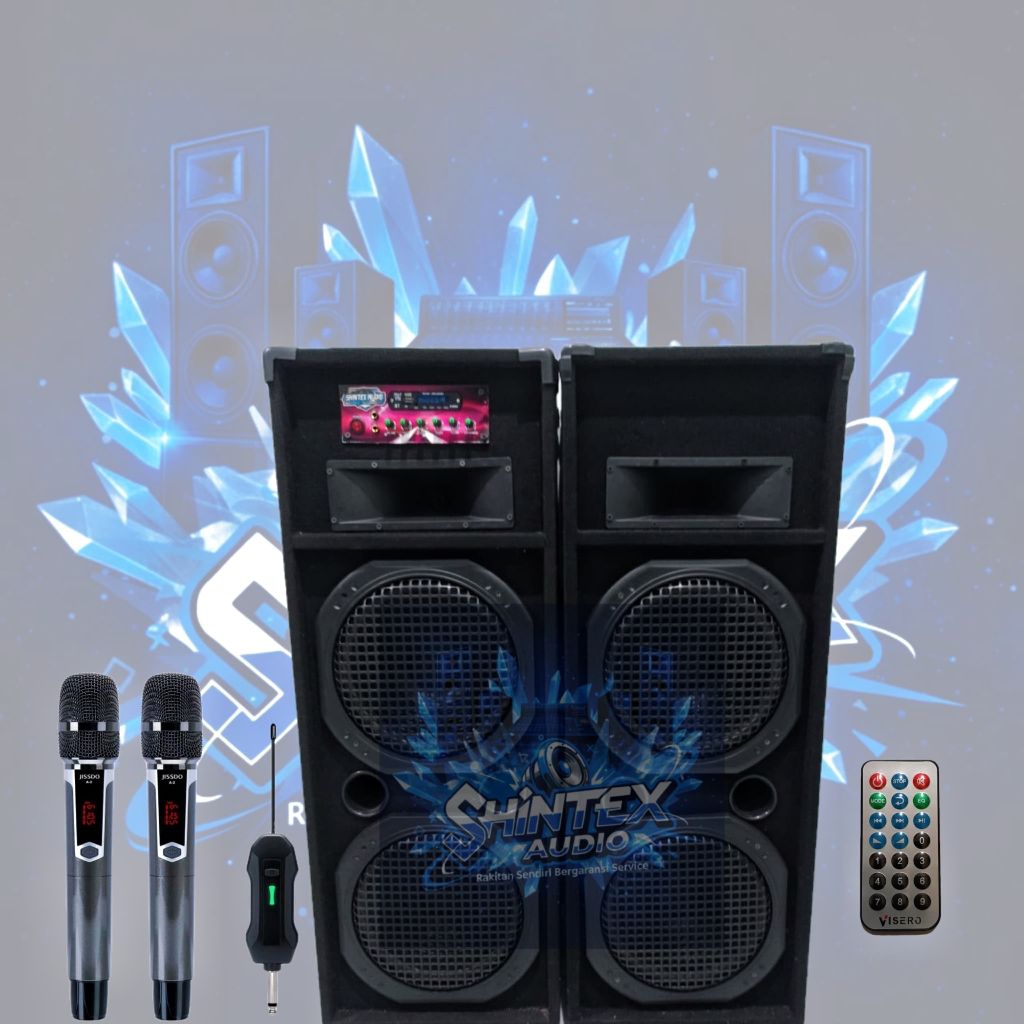 sound system speaker aktif 12 inch double +pasif rakitan full bass - speaker aktif subwoofer 12 inch