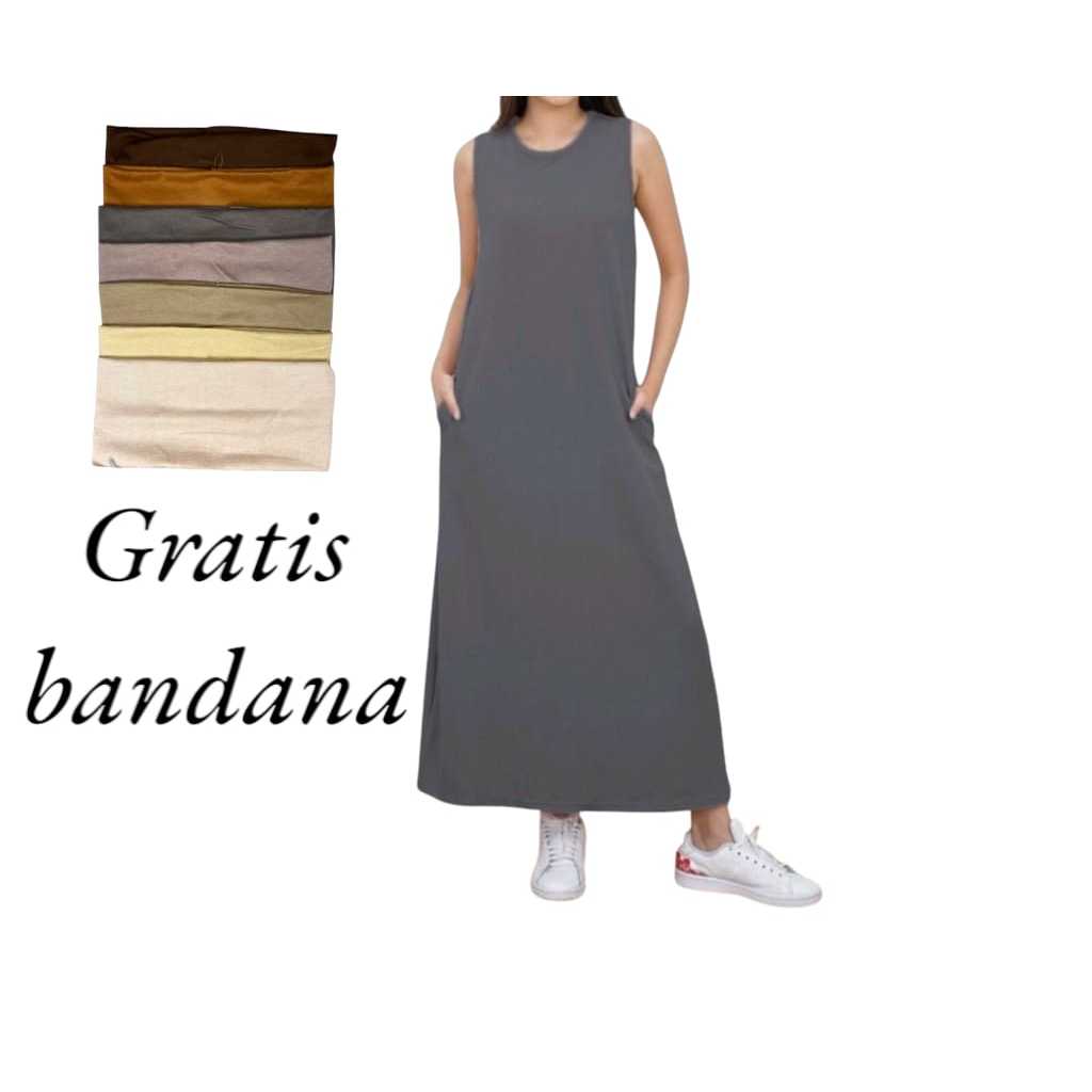 INNER DRESS KNIT / INNER DRESS BUMIL / INNER RAJUT TANPA LENGAN
