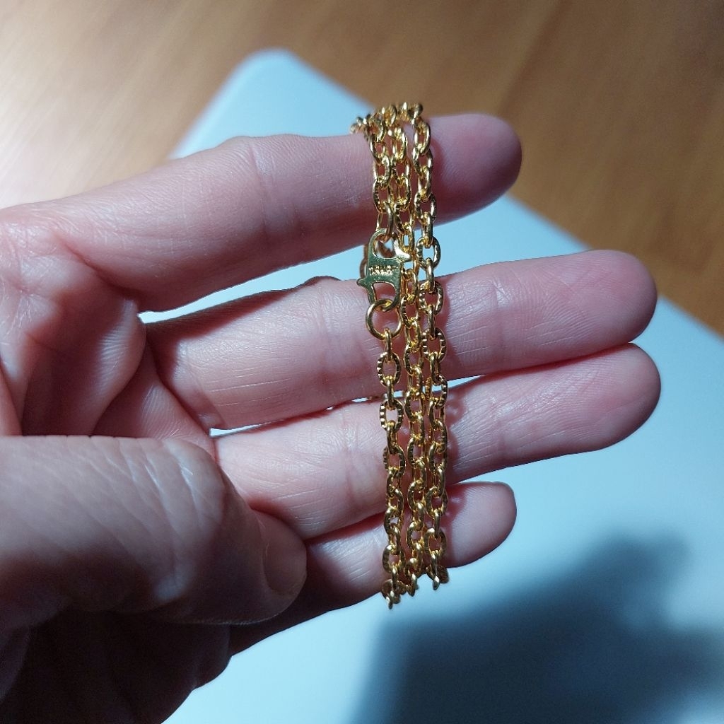 Rantai Kalung Imitasi Unisex / Accesories Hiasan Warna Emas Rantai Aneka Corak Model