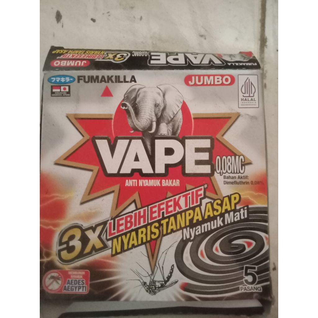 Fumakilla Vape Anti Nyamuk Bakar Hitam COIL TANPA ASAP