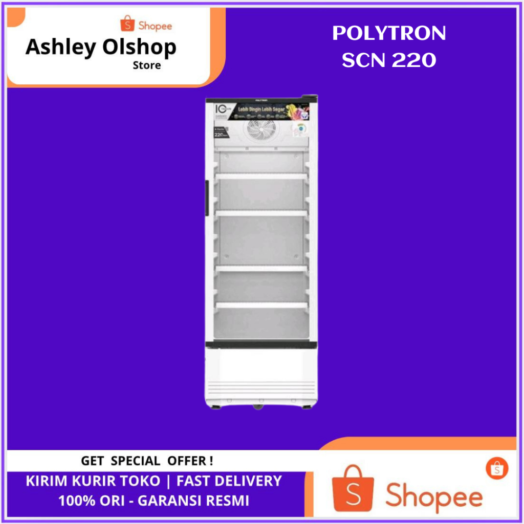 Showcase Polytron SCN-220 Fastcool 230 Liter Showcase 4 Rak Polytron SCN 220