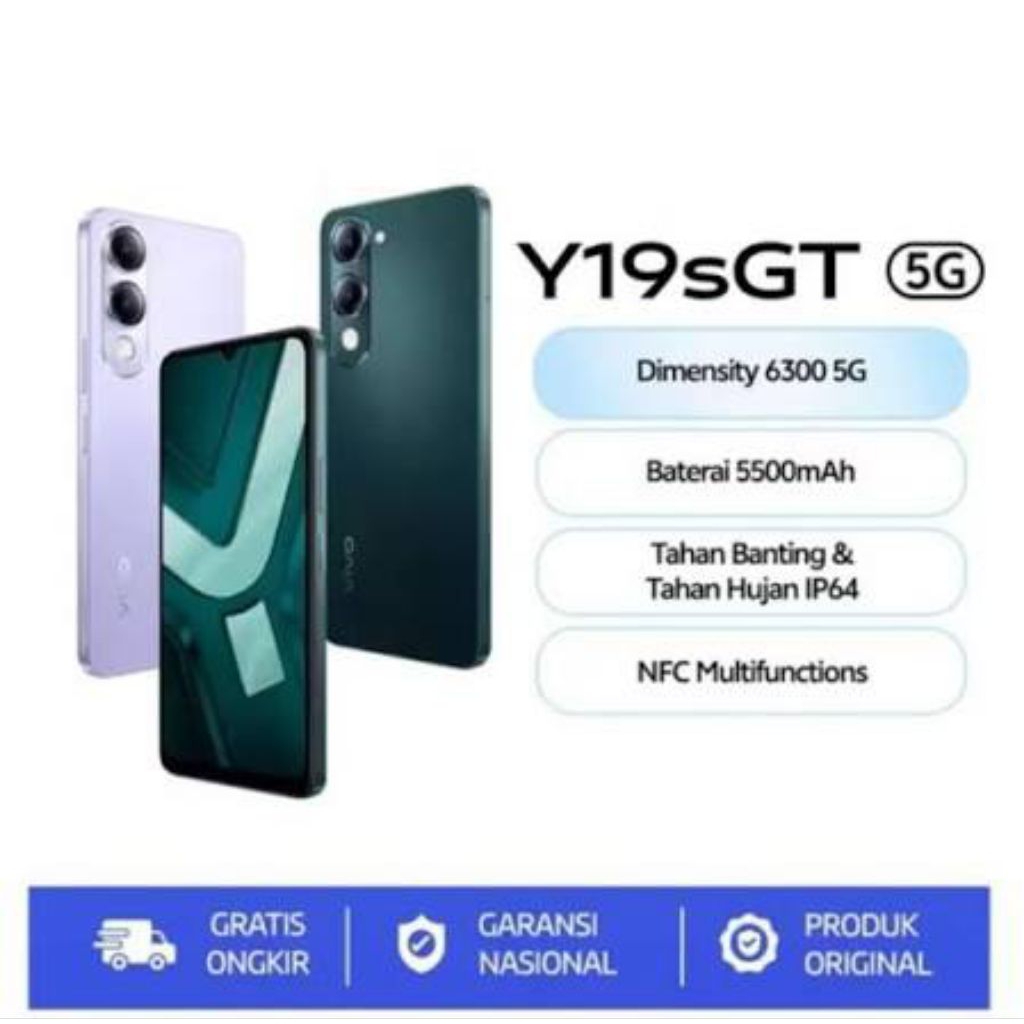 Vivo Y19S GT 5G 8/256 Ram 8gb 256gb new garansi resmi