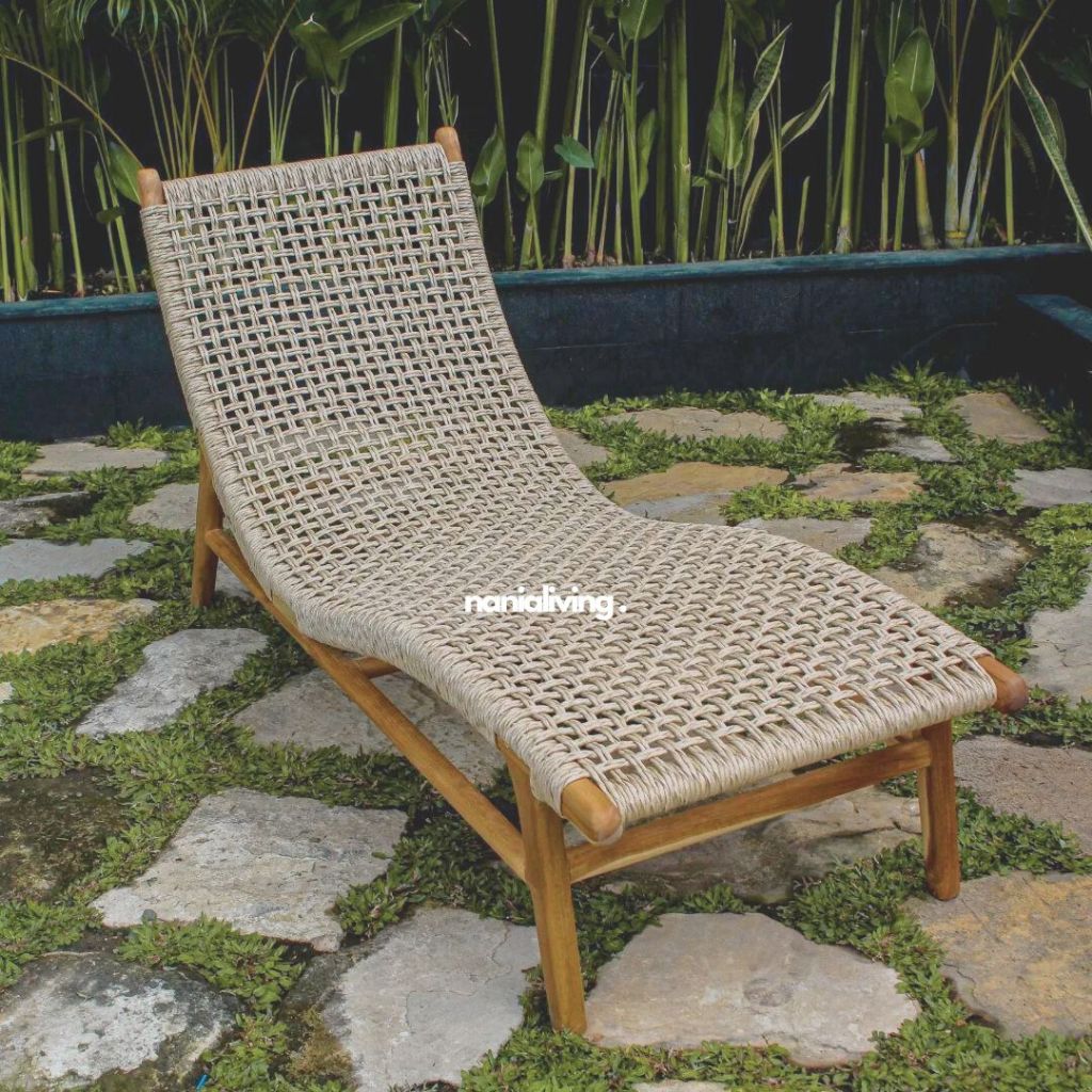 Daybed Rotan Kayu Jati Outdoor