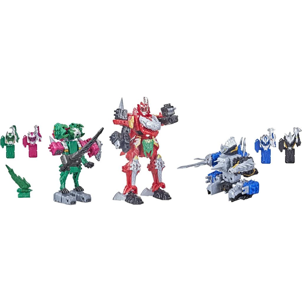 Power Rangers Dino Fury Megazord Mega Pack 5-Pack Zord Action Figure Toys for Kids Ages 4 and Up