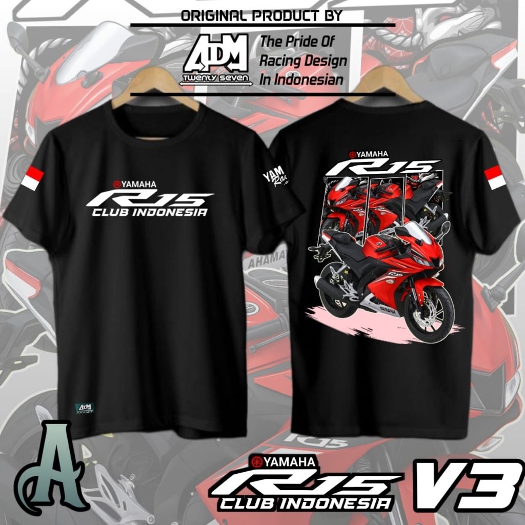 Kaos Yamaha YZF-R15 V3 kaos Yamaha R15 v3 gen 3 kaos R15 kaos adm27